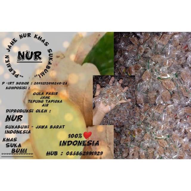 

Permen jahe NUR,kualitas terbaik