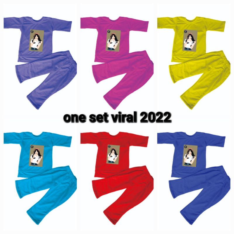 ONE SET VIRAL ANAK 2022/SETELAN VIRAL ANAK 2022/SET VIRAL 2022 ANAK/KAOS VIRAL ANAK ANAK 2022 code 017