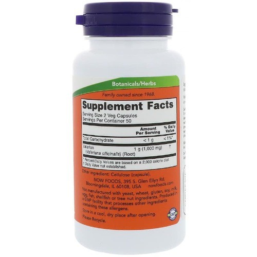 Now Foods Valerian Root 500 mg 100 Veg Cap ORI USA Now Valerian Root Tidur lelap