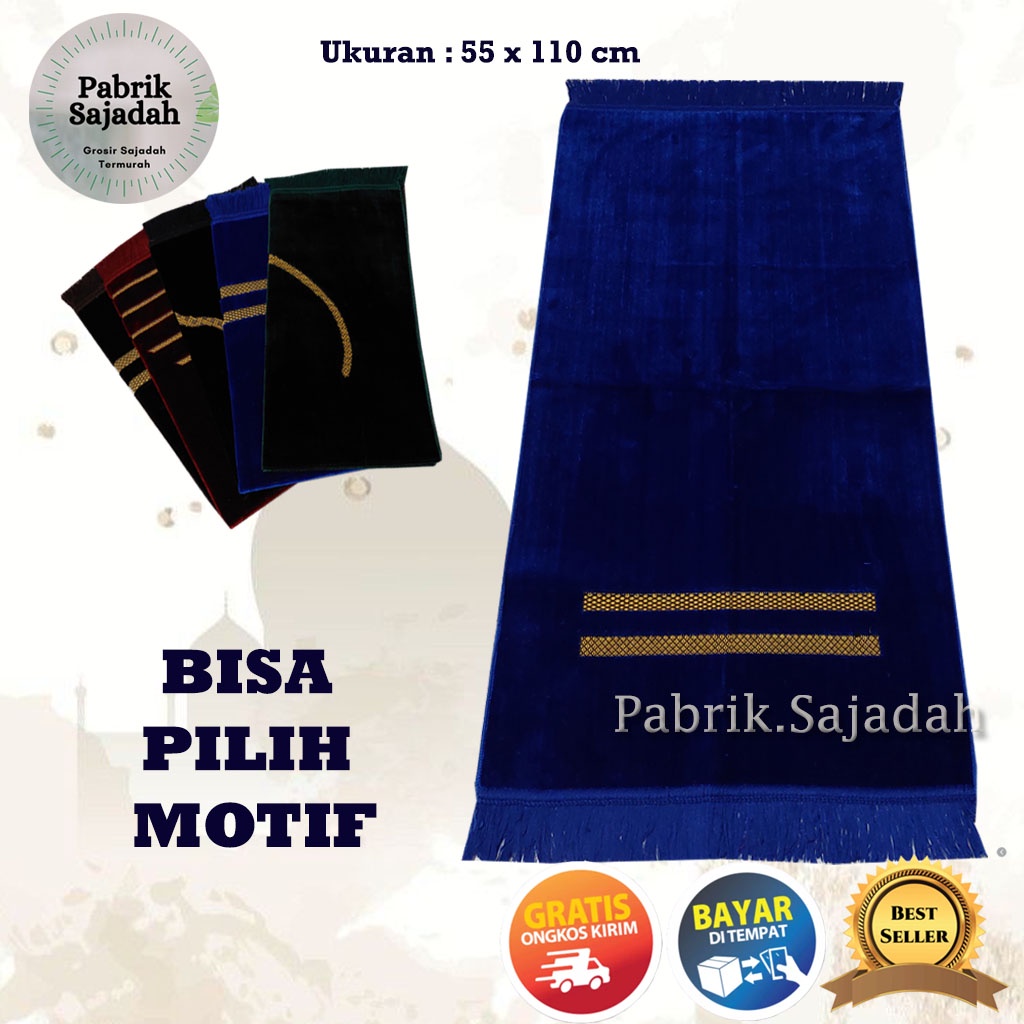 Sajadah Polos Ukuran 55 X 110 Cm Motif Elegant Simple Best Seller Import Turki Termurah Bahan Bludru