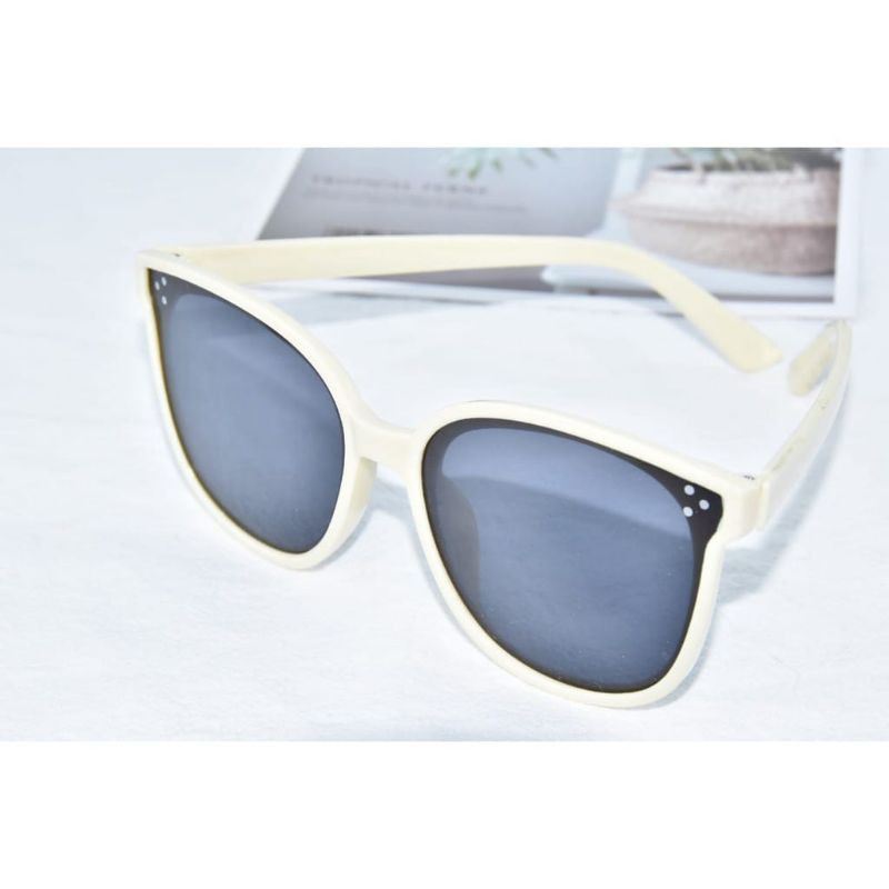 KACAMATA HITAM PRIA WANITA KOREA STYLE CAT KOREAN FASHION MODEL MATA KUCING TRENDY KEKINIAN-2.Beige