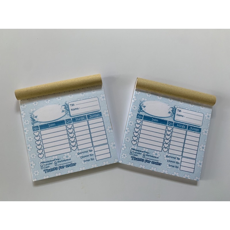 

NOTA OLSHOP KECIL 1 PLY, SEPERENAM (MOTIF CYAN) NON CUSTOM