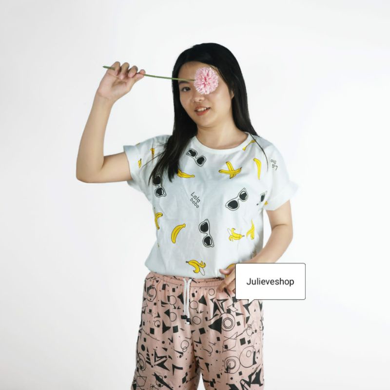 Baju Kaos Pisang/Banana Lengan Pendek Wanita