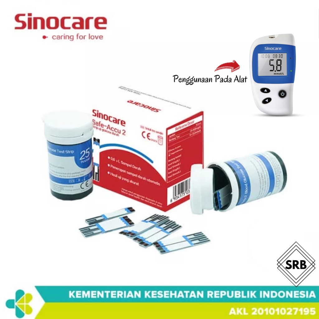 SINOCARE Safe-Accu 2 Strip Uji Gula Darah