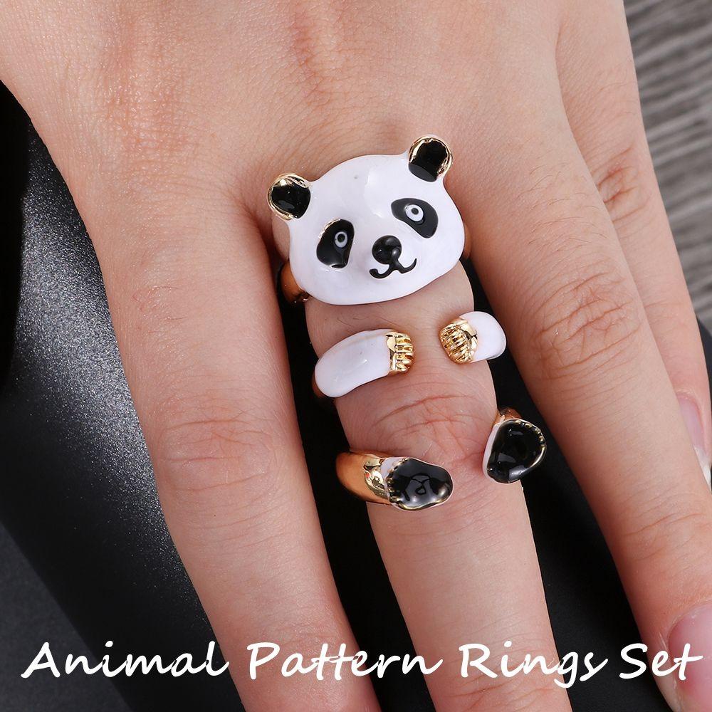 Lily Animal Set Cincin Wanita Pria New Creative Fashion Cute Cat