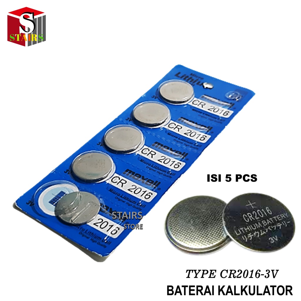 Micro Lithium Cell CR 2016 Batterai kancing 3v For Calculator Paket 5pcs