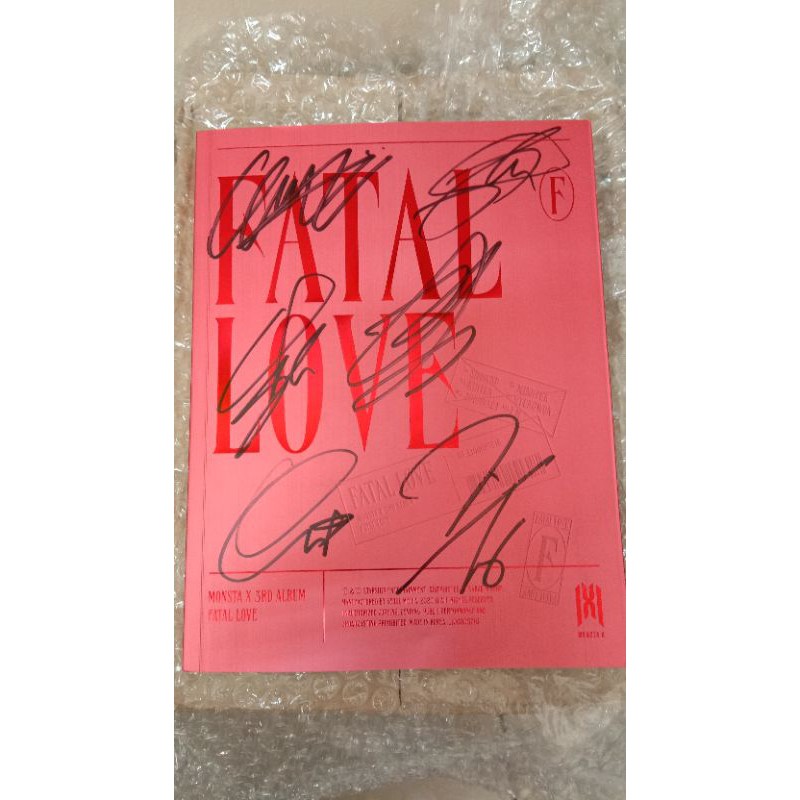 JOOHEON / MONSTA X FATAL LOVE ALBUM SIGNED VERSI 2