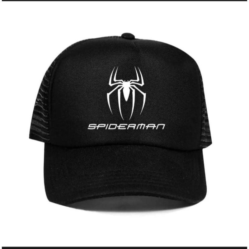 Topi Distro Trucker Jaring SPIDERMAN Premium Quality Text