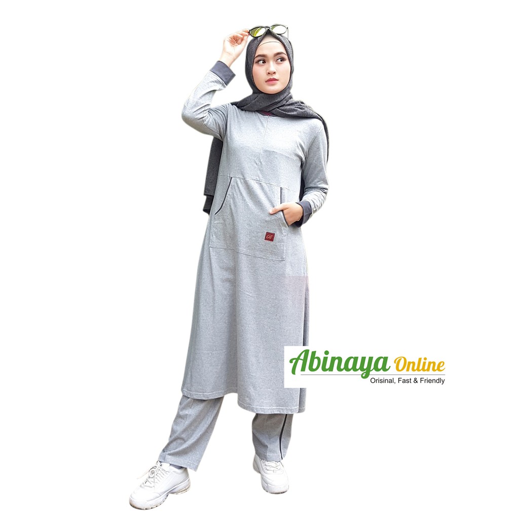 Bms 19 Abu Setelan Olahraga Muslim Baju Olahraga Khusus Wanita Muslimah Pakaian Olahraga Shopee Indonesia