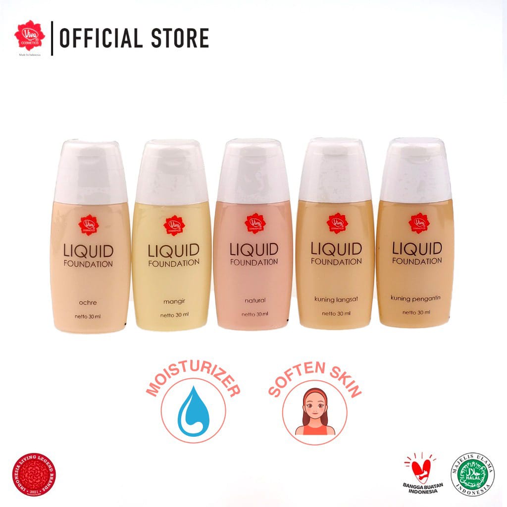 Viva Liquid Foundation 30 ml (Tersedia 5 Varian Warna) Kosmetik Arjuna