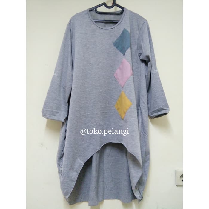 Atasan muslim jumbo pinguin wajik/baju tunik jumbo/atasan muslim wanita jumbo - Biru Murah