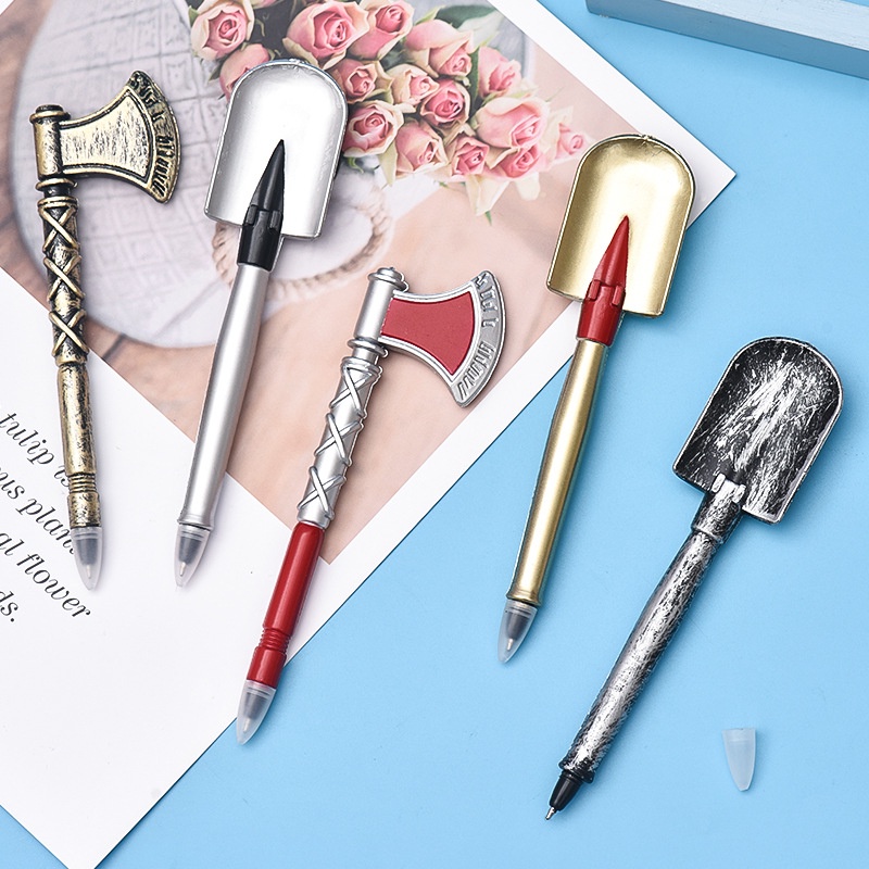 

[KARAKTERKU] Alat tulis belajar stationery Ballpoint Pen 0.5 Hitam Senjata Sikat Pemodelan pulpen unik lucu hadiah isi ulang warna
