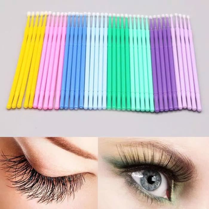 100pcs Mikro Brush for Eyelash Extension Sikat Bulu Mata Remover Lash