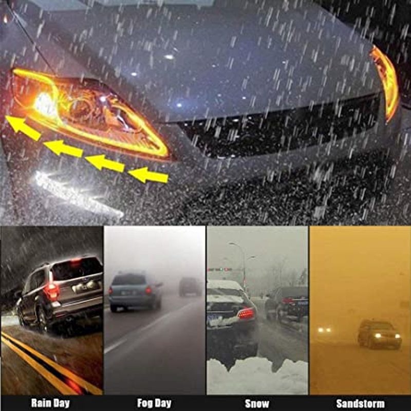 [1 Pair Daytime Running Light Ultra-Thin Light  LED Lights Guide Strip]  [Auto Super Bright Two-Color Silicone Light Strip Led Lamp]