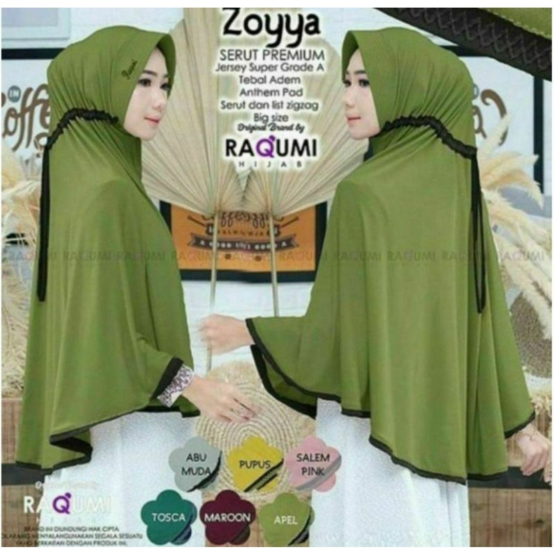 HIJAB INSTAN BERGO, HIJAB BERGO TALI SERUT JUMBO XL TANPA BORDIR ZOYA