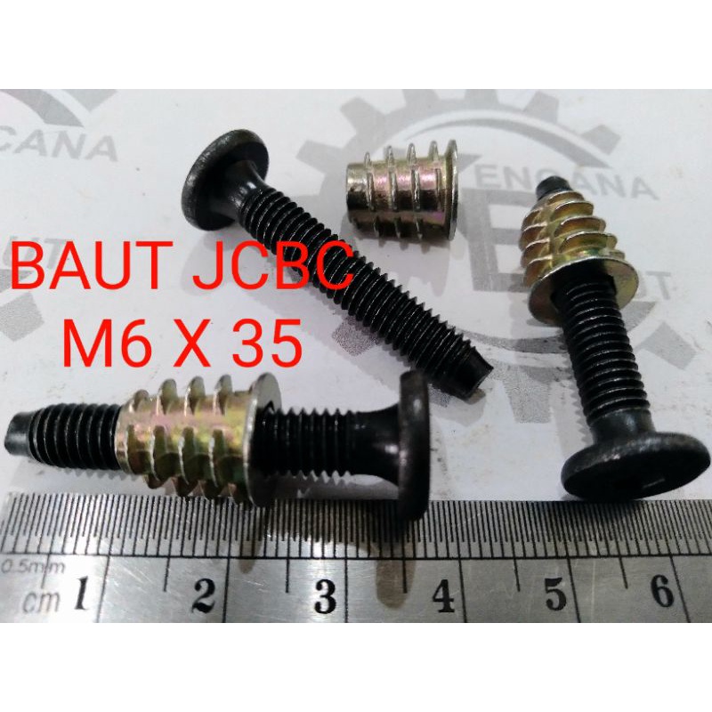 BAUT  JCBC M6 X 35 MUR NANAS OD HITAM / KNOCKDOWN / BAUT SPEAKER / BAUT MEBEL / DIPAN  / LIGNA
