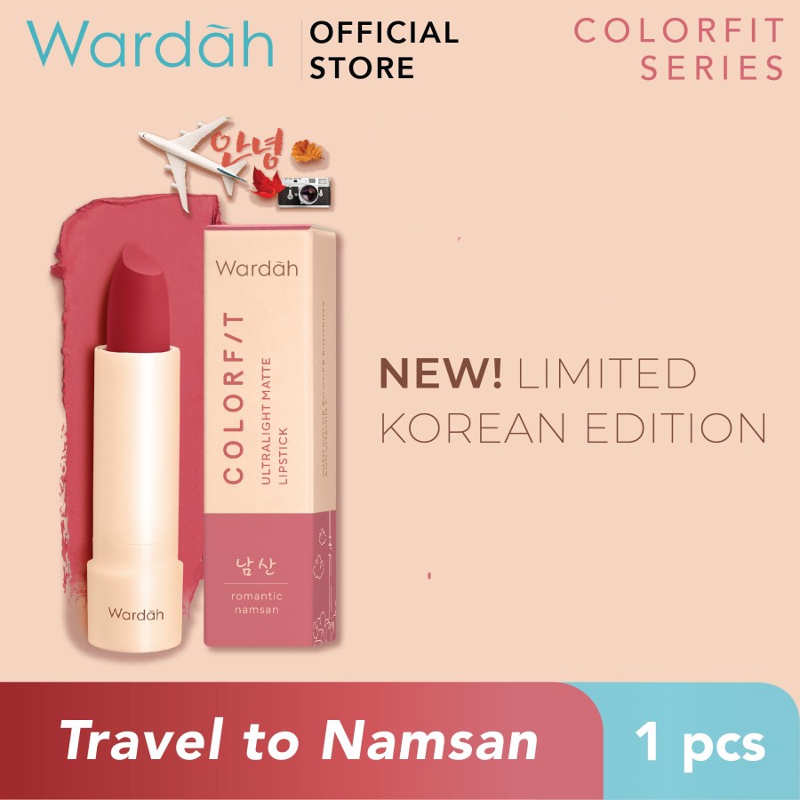Wardah Colorfit Ultralight Matte Lipstick Korea Edition 3.6g | 09 Romantic Namsan | 10 Stunning Seou