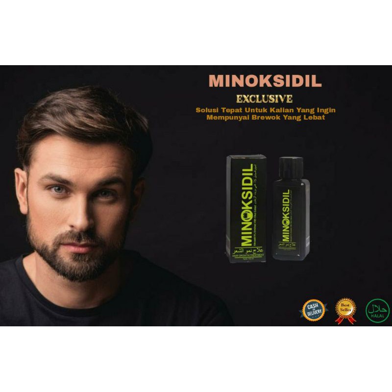 Minoxidil obat penumbuh brewok, jambang, kumis, rambut botak paling cepat, aman, ampuh