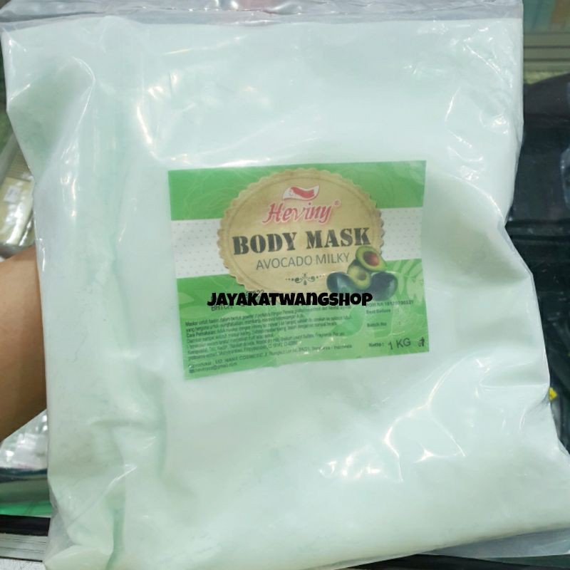 HEVINY BODY MASK 1KG AVOCADO BENGKOANG STRAWBERRY | Masker Badan