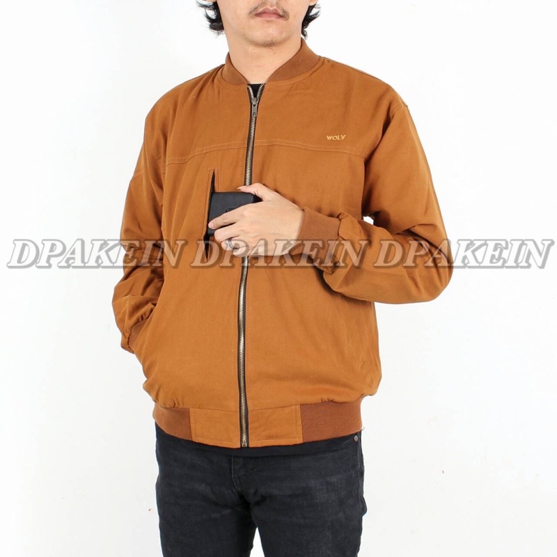 Khaki Jaket Bomber Canvas Wolv Original Product