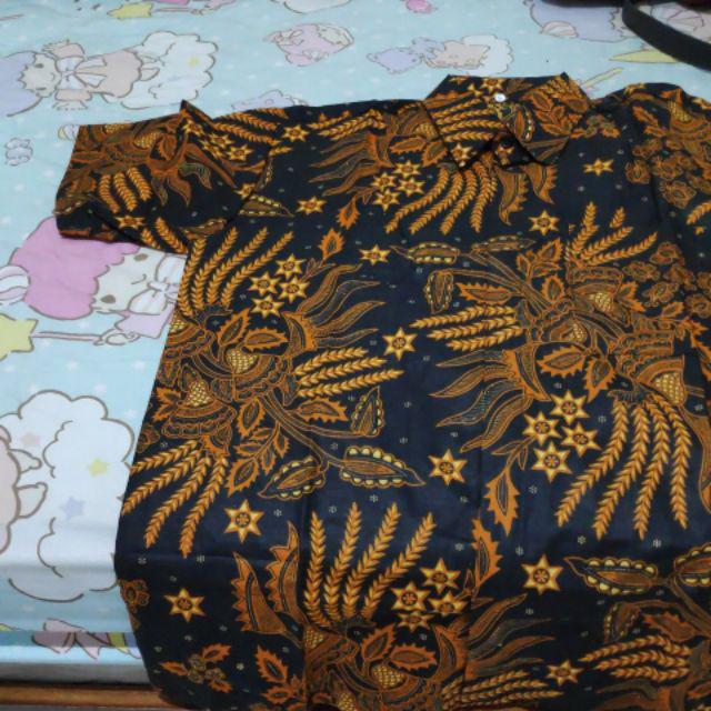 Kemeja Batik Pria Lengan Panjang Motif Wayang M L Xl Xxl