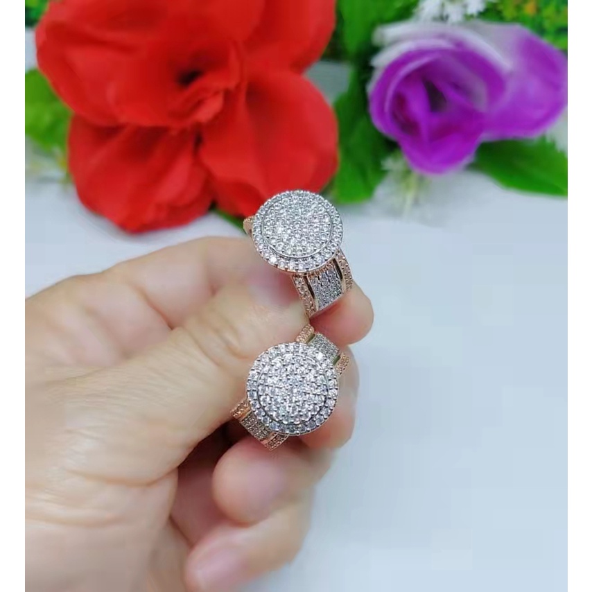 Cincin Kombinasi Permata Lapis Emas Perhiasan Fashion B85-86