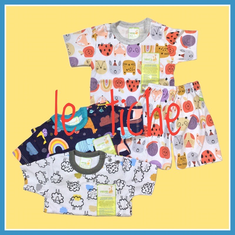 le tiche SETELAN PENDEK BAJU BAYI SIZE M L VELVET JUNIOR le tiche SETELAN PENDEK BAJU BAYI SIZE M L VELVET JUNIOR