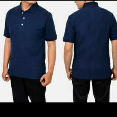 Kaos kerah lengan pendek biru dongker/nevy polos#kaos pria/wanita