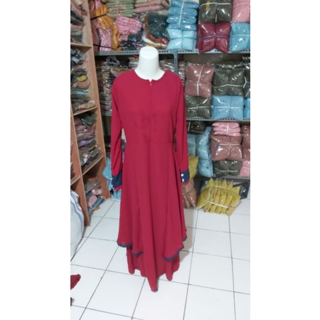 Gamis Syari Ceruty Mix Renda Depan dan Tangan | Gamis Syari Busui | Gamis Set Khimar Terbaru-6