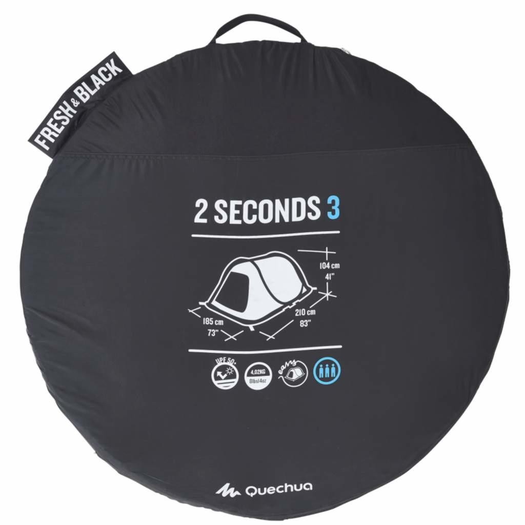 Decathlon Quechua Tenda 2Second Fresh&amp;Black 3Person - 8357353