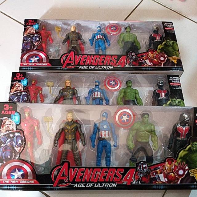 Mainan figure the avenger super heroes set 5 lengkap
