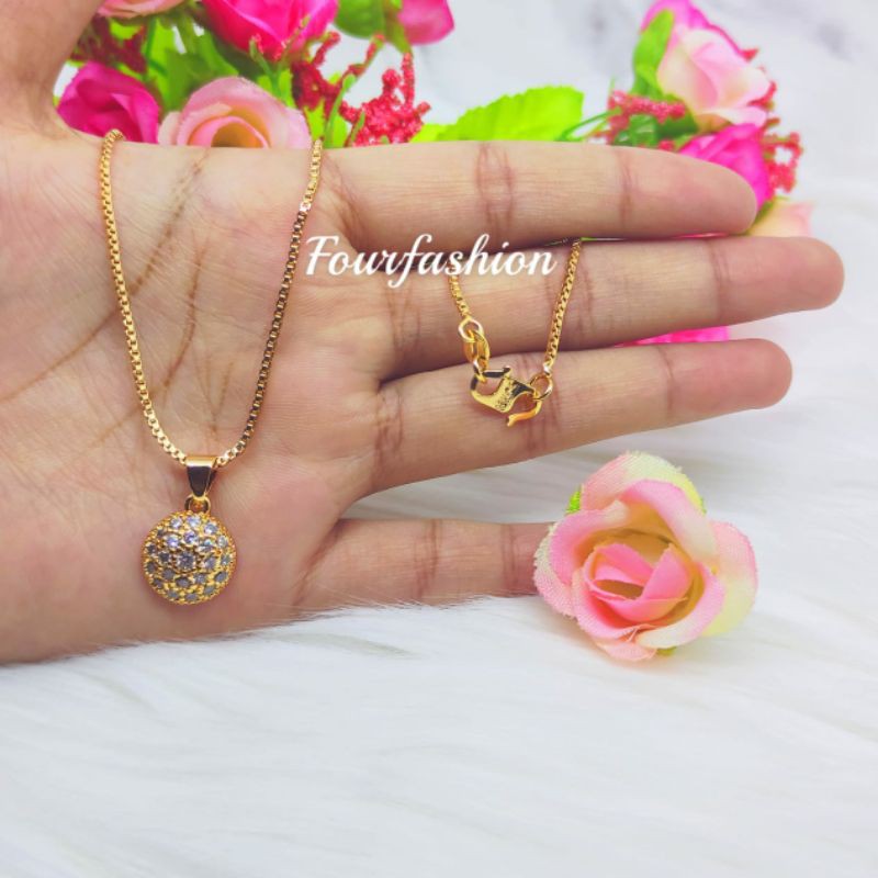 fourfashion kalung dewasa xuping permata bulat