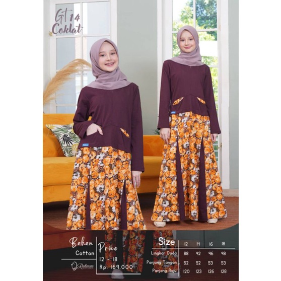 BISA COD - Gamis Anak Perempuan Gamis Remaja Rahnem GT 14 / Fashion Muslim