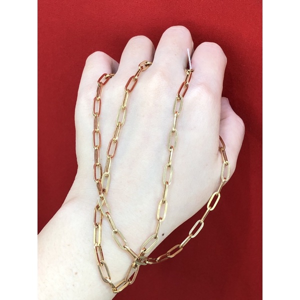 Kalung panjang cattena 60cm emas asli 375/8k