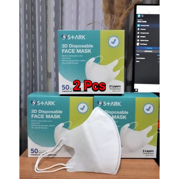 Masker Duckbill Impor Disposable 3Ply Earloop Isi 2 / 5 / 10