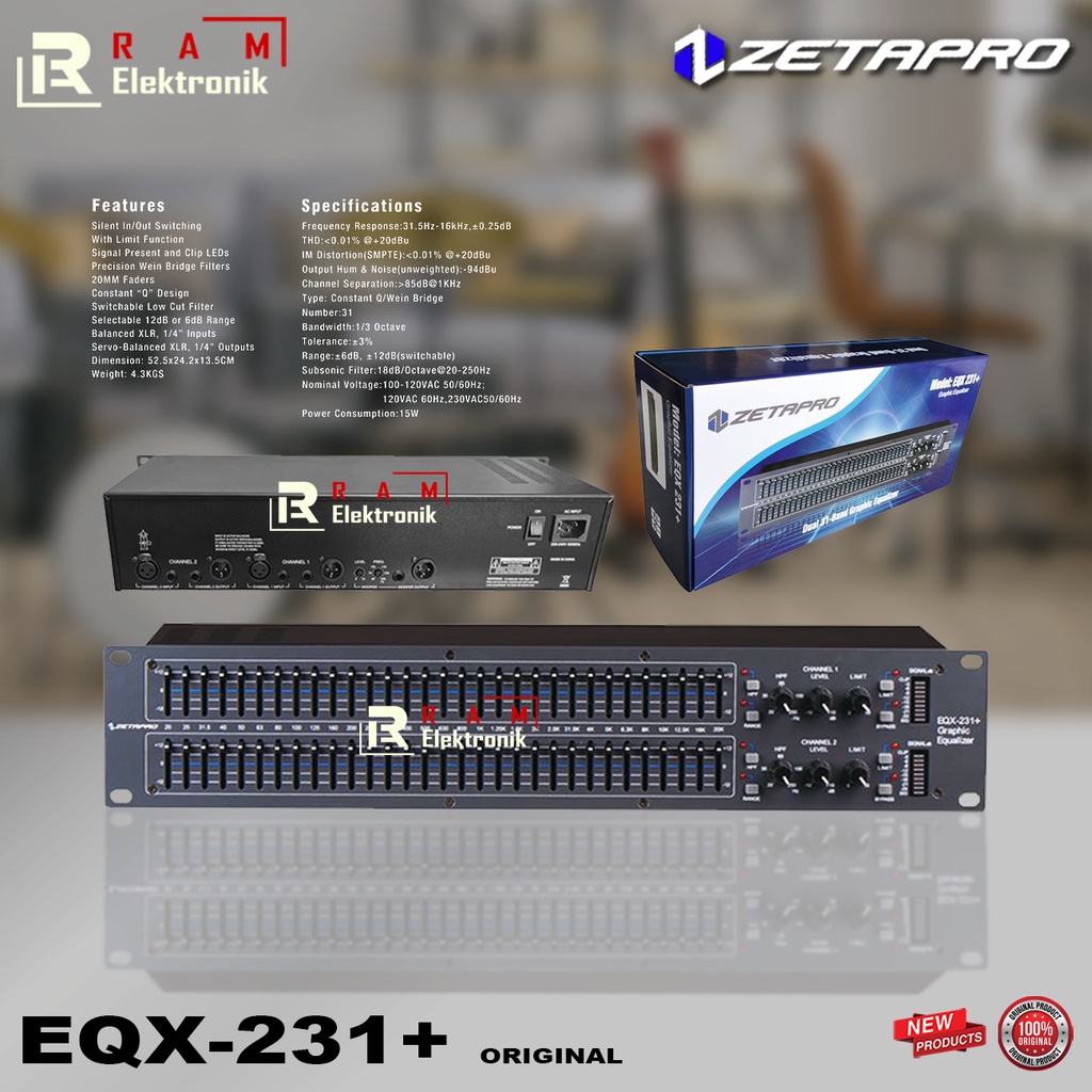 Equalizer Equaliser Zetapro EQX 231+ | 231 Plus Subwoofer Original