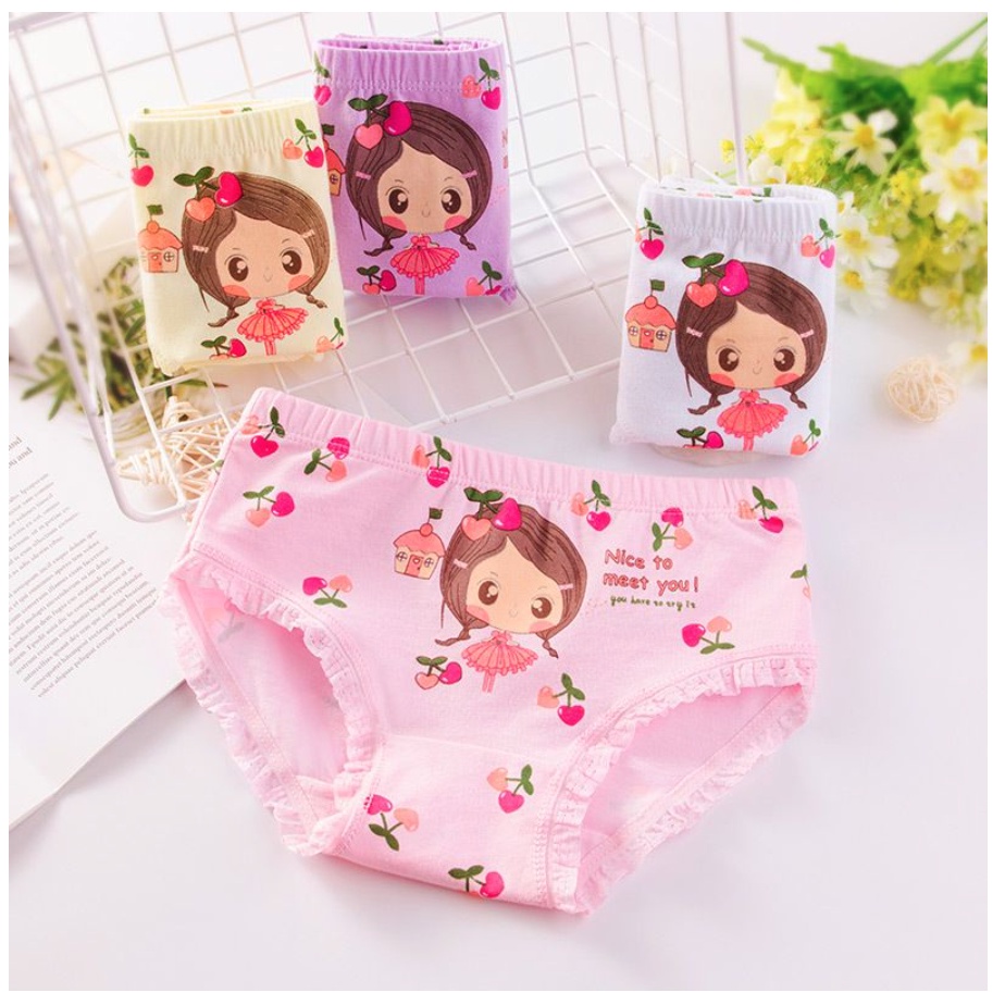 Celana Dalam Anak Perempuan Bahan Katun Halus / Underwear Boxer Cewek Import