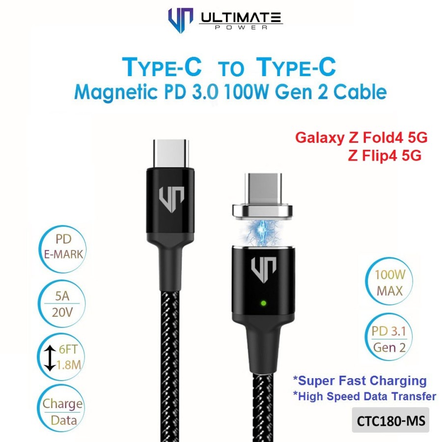 Magnetic Data Cable SAMSUNG Z Fold4 Flip4 Super Fast Charging 100W