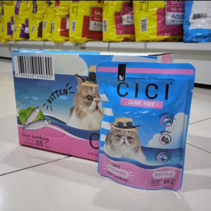 Cici Pouch Kitten Mackerel 85gr - Makanan Basah Kucing Kitten