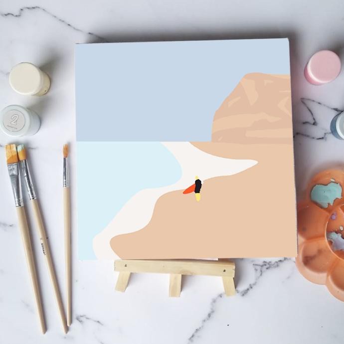

PERALATAN MELUKIS PAINT BY NUMBER LUKISAN PANTAI BEACH CANVAS 20X20 CM ALAT LUKIS
