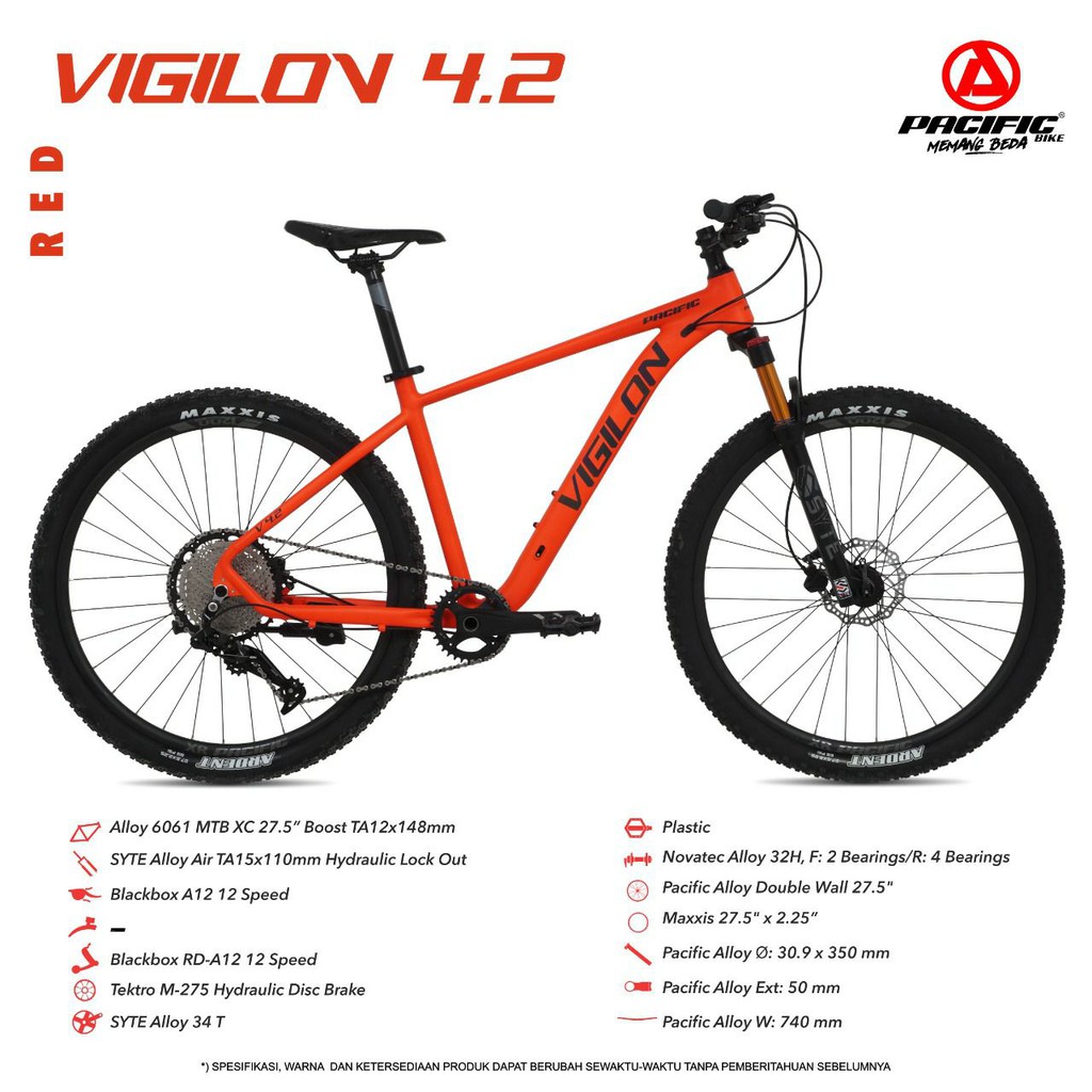 Sepeda Dewasa Mtb Gunung  Uk 27.5" Pacific Vigilon 4.2