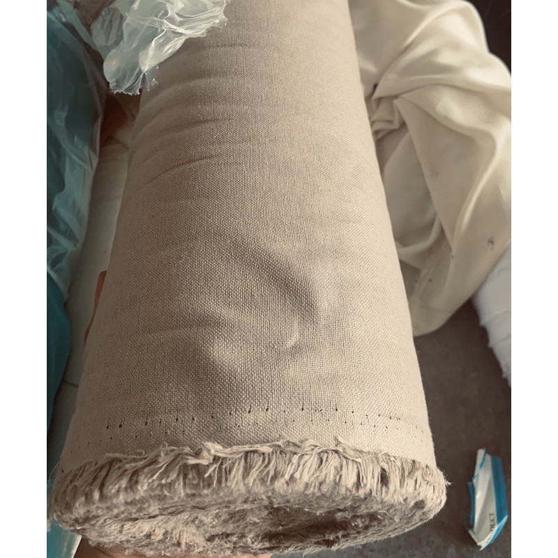 Kain LINEN RAMI Kualitas Premium bahan katun linen-Khaky Muda