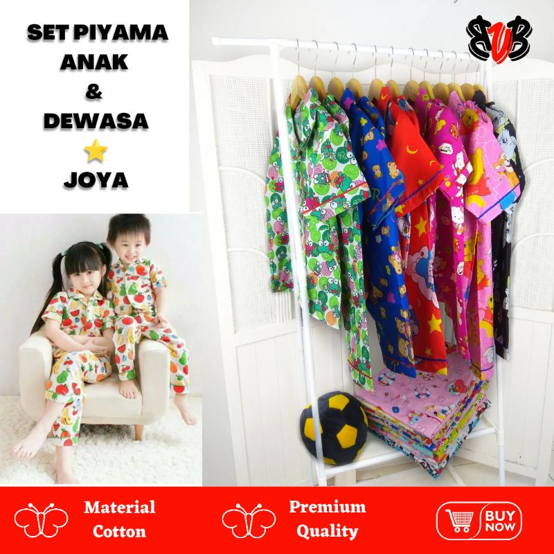 BVB JOYA - Baju Tidur Piyama Karakter Cewek & Cowok Setelan Anak dan Dewasa