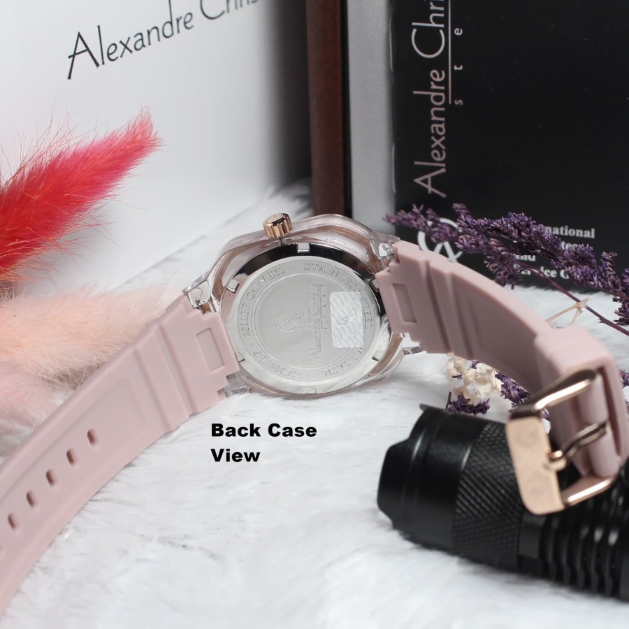 ORIGINAL Jam Tangan Wanita Alexandre Christie Rubber AC 2811 / AC2811 / 2811 Garansi Resmi 1 Tahun.