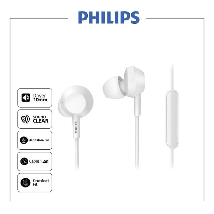 Philips In Ear Earphone Jack 3.5mm TAE4105 - Garansi Resmi ANP 2 Tahun