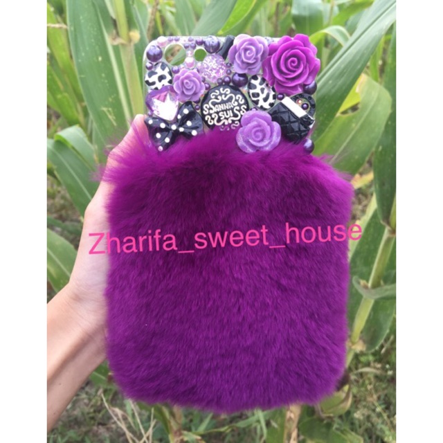 Cutome case hard bulu kelinci asli mix annasui