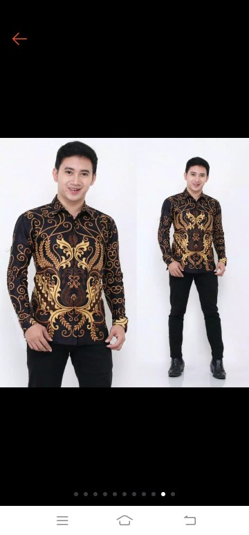 Batik Kalongan Hrb026 Kenongo Kemeja Hem Pendek Padi Pekalongan 02