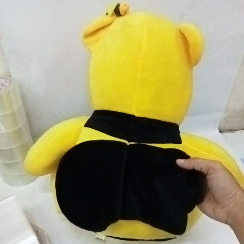 Boneka Lebah Kuning Hitam Sayap Duduk Lucu Bagus Empuk Lembut