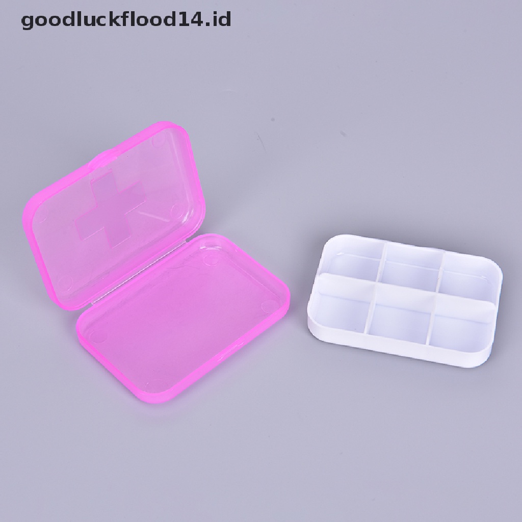 [OOID] 6 Slots Pill Box Portable Pill Cases Travel Dispen Storage Container Medicine ID