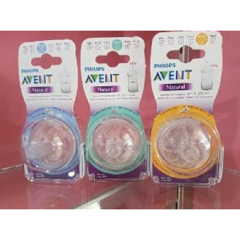 PROMO DOT BAYI BABY ANAK NIPPLE AVENT NATURAL SILIKON ISI 2 PCS 2PCS MURAH